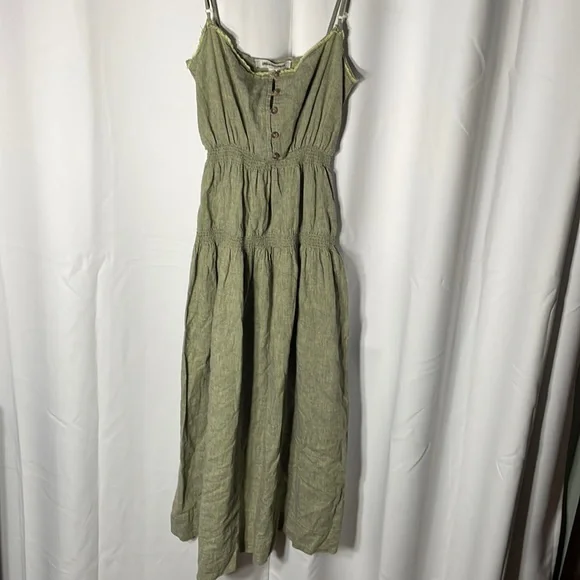 jennifer coolidge green dress Dover Linen Maxi Dress in Sage Green – JULY Fashion main image 0